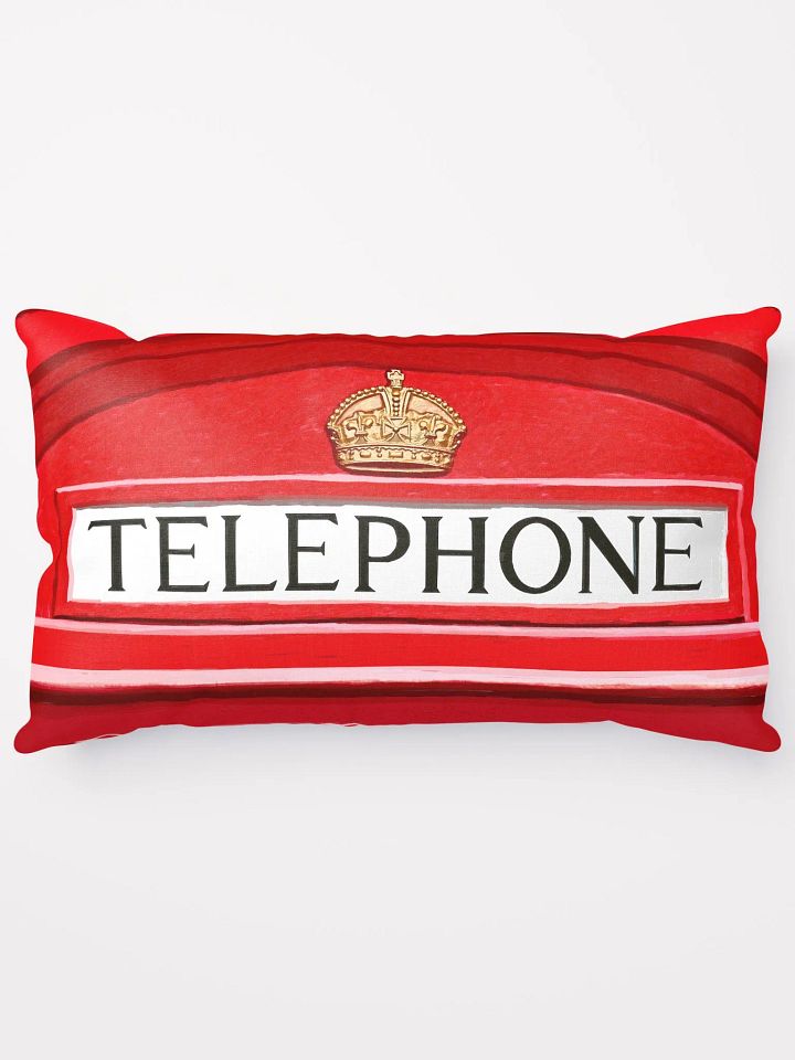 British Phone Booth Sign Throw Pillow product image (1)