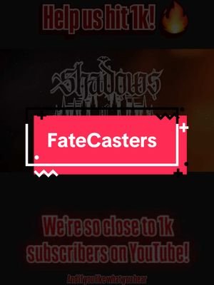 ⚔️ The Fatecasters crew is on the verge of 1K subscribers and we need our people with us. You’ve watched, laughed, and shared the chaos — now help us cross the line 🩸🖤 🎥 Subscribe on YouTube + share with a friend who loves good storytelling + dice rolls 🎲🔥 #SupportCreators #DNDCommunity #RoadTo1K