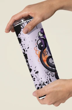 Halloween Tumbler Coquette Style Skull With Orange Bow And Snake product image (5)