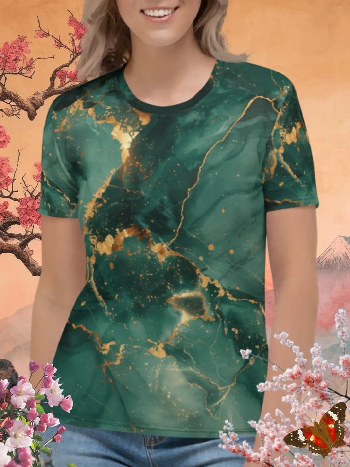 Green Marble Print T-Shirt product image (1)