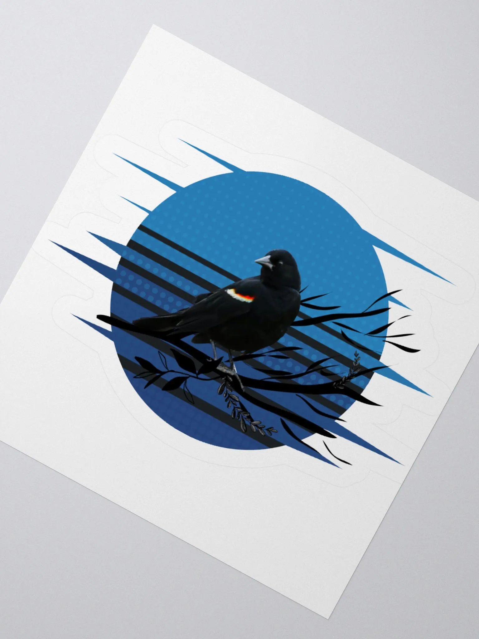 Red-winged Blackbird Wildlife Photography Kiss-Cut Sticker product image (2)