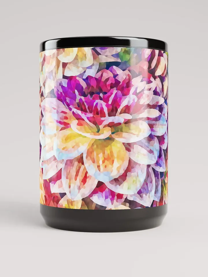 Abstract Graphic | Black Coffee Mug | Painted Dahlias Floral product image (2)