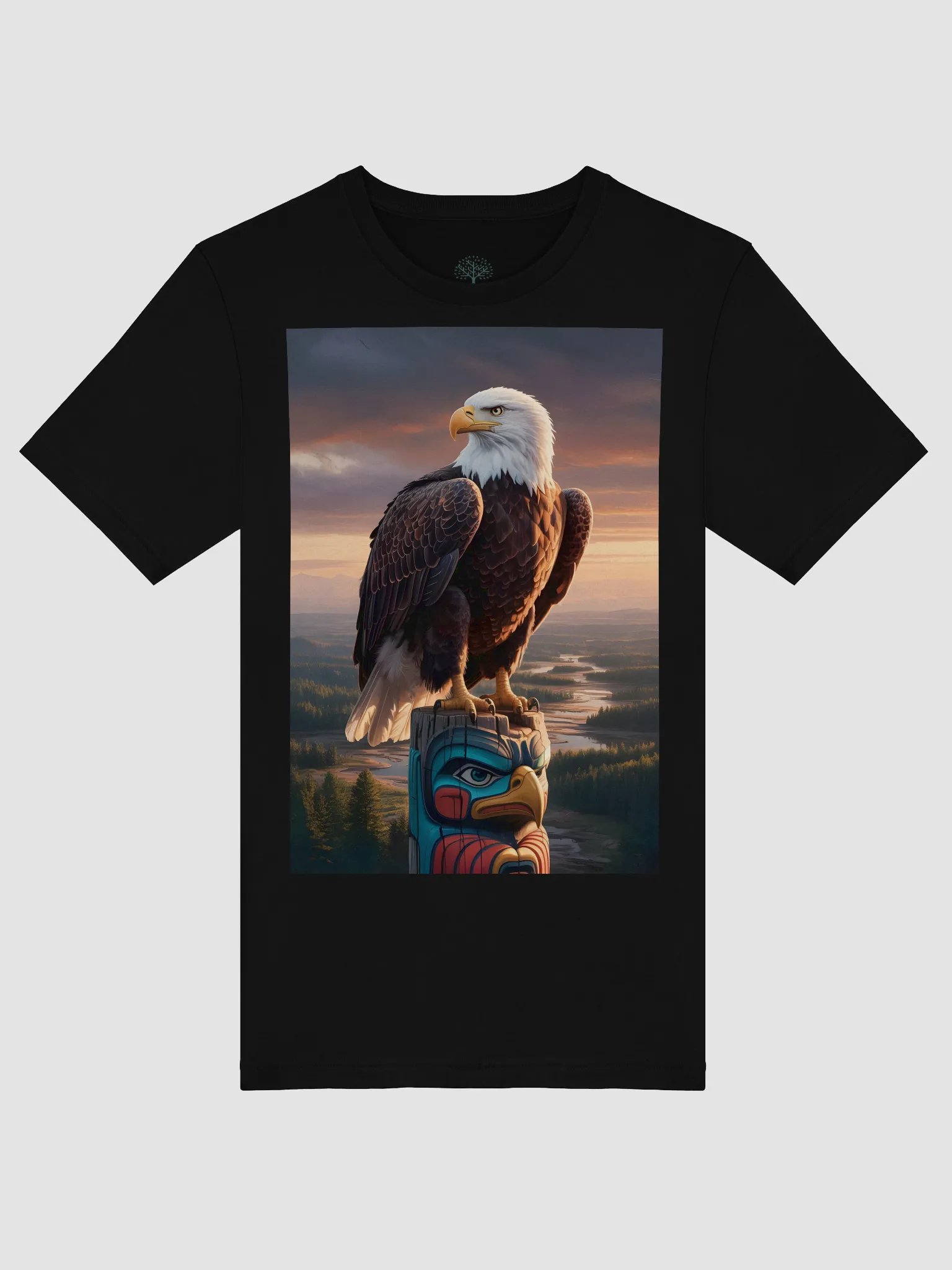 Graphic Grove Unisex Supersoft T-Shirt - Native American Eagle and Totem Pole Design product image (51)