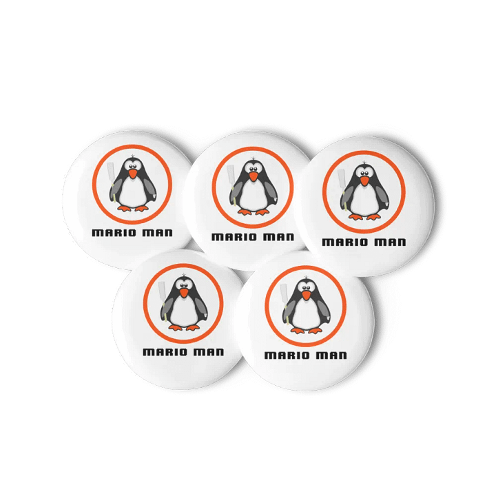 Mario Man Pin Buttons X 5 product image (2)