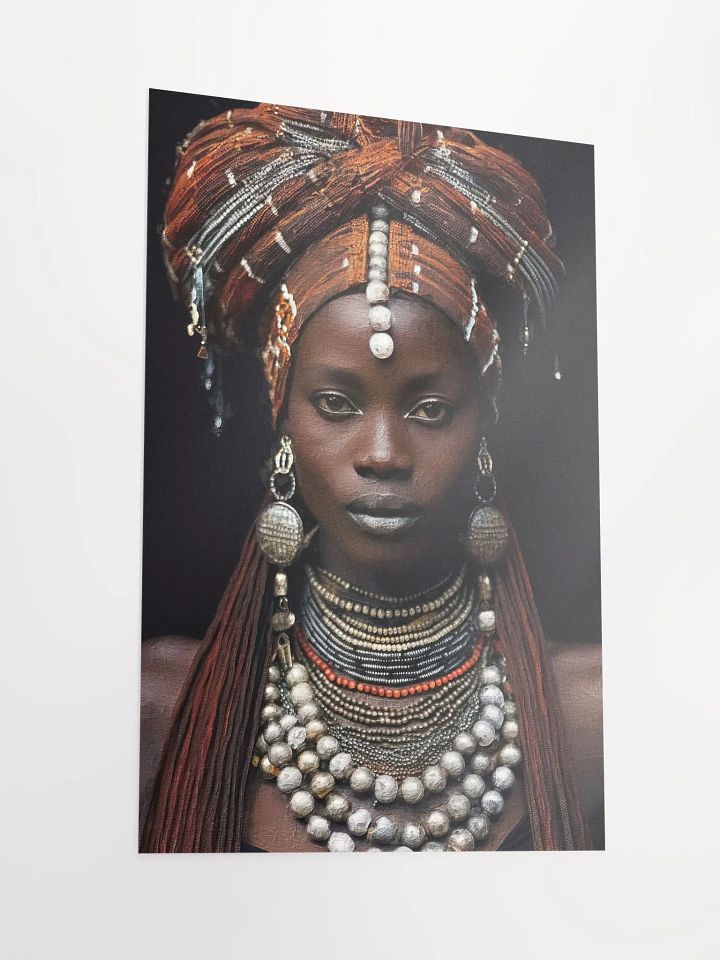 African Woman in Traditional Head Dress, Bronze & Silver Jewelry Poster Print, Unframed product image (2)