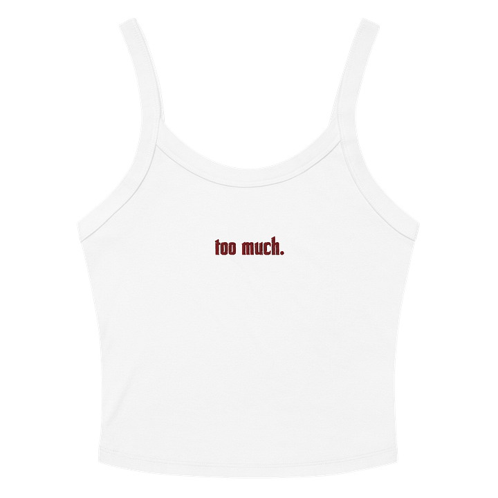 red embroidery too much. ribbed white tank product image (2)