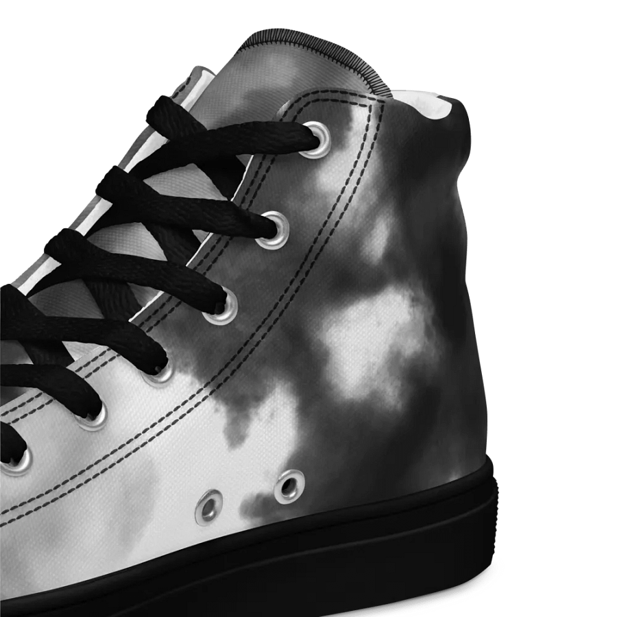 Weak Of Wanting Men's High Top Canvas Fire Logo Grey Sky Shoes product image (10)