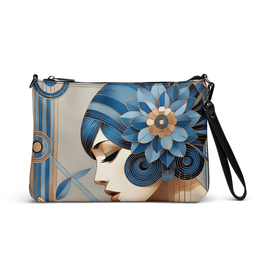 Art Deco Blue Floral Crossbody Bag product image (4)