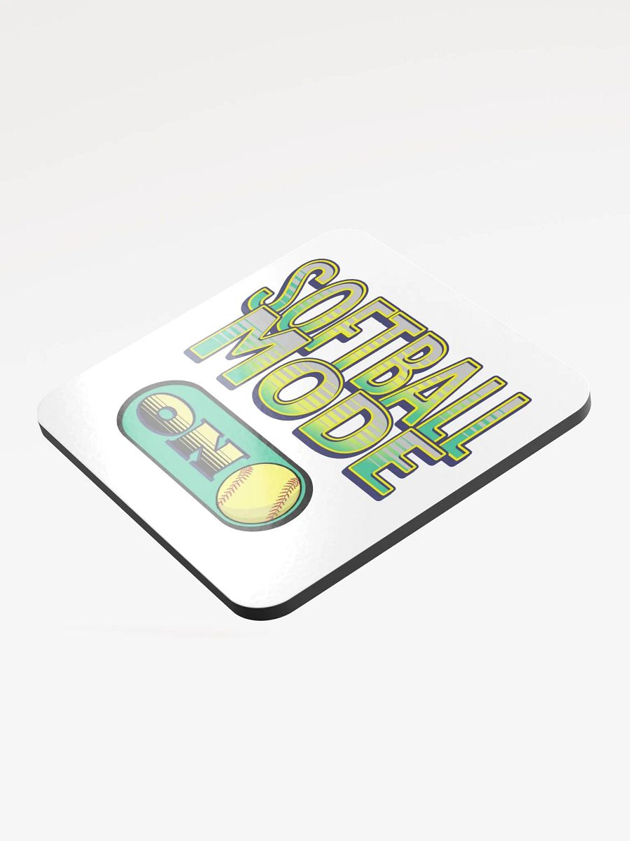 Softball Mode On Glossed Cork Coaster product image (4)