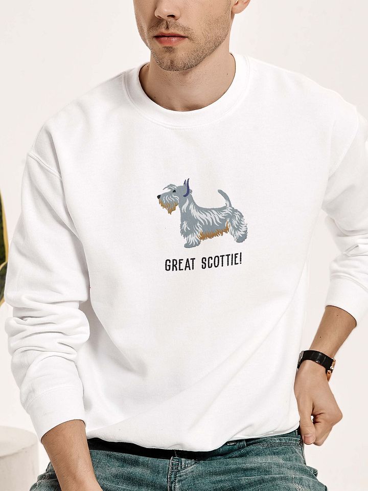 Great Scottie! Sweatshirt (Embroidered) of a Scottish Terrier(Blue) product image (2)