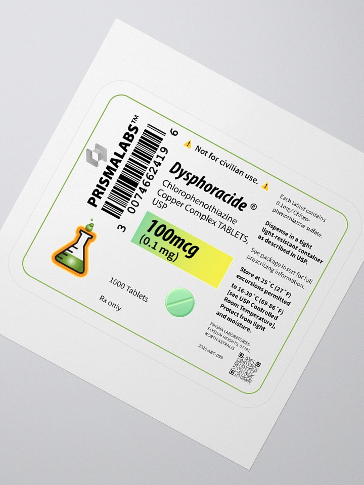 DYSPHORACIDE™ (100mcg) | PRISMALABS Biohazard Sticker product image (8)