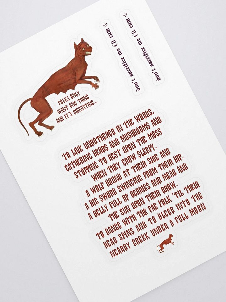 'Folks Only Want One Thing And It's Disgusting...' Stickers product image (1)