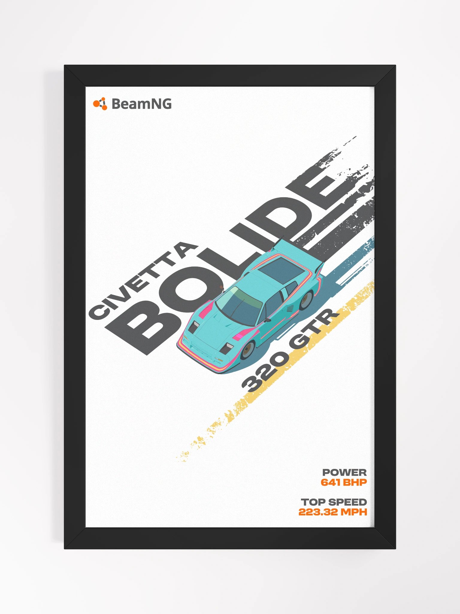 Framed Poster: Civetta Bolide 320 GTR Stylized product image (1)