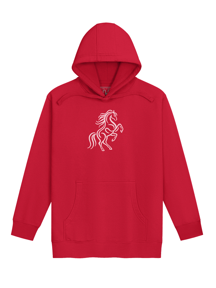 Hard Hooved Stallion Hoodie – Fierce Line Art for Resilient Riders - by M‑Art & Design product image (3)