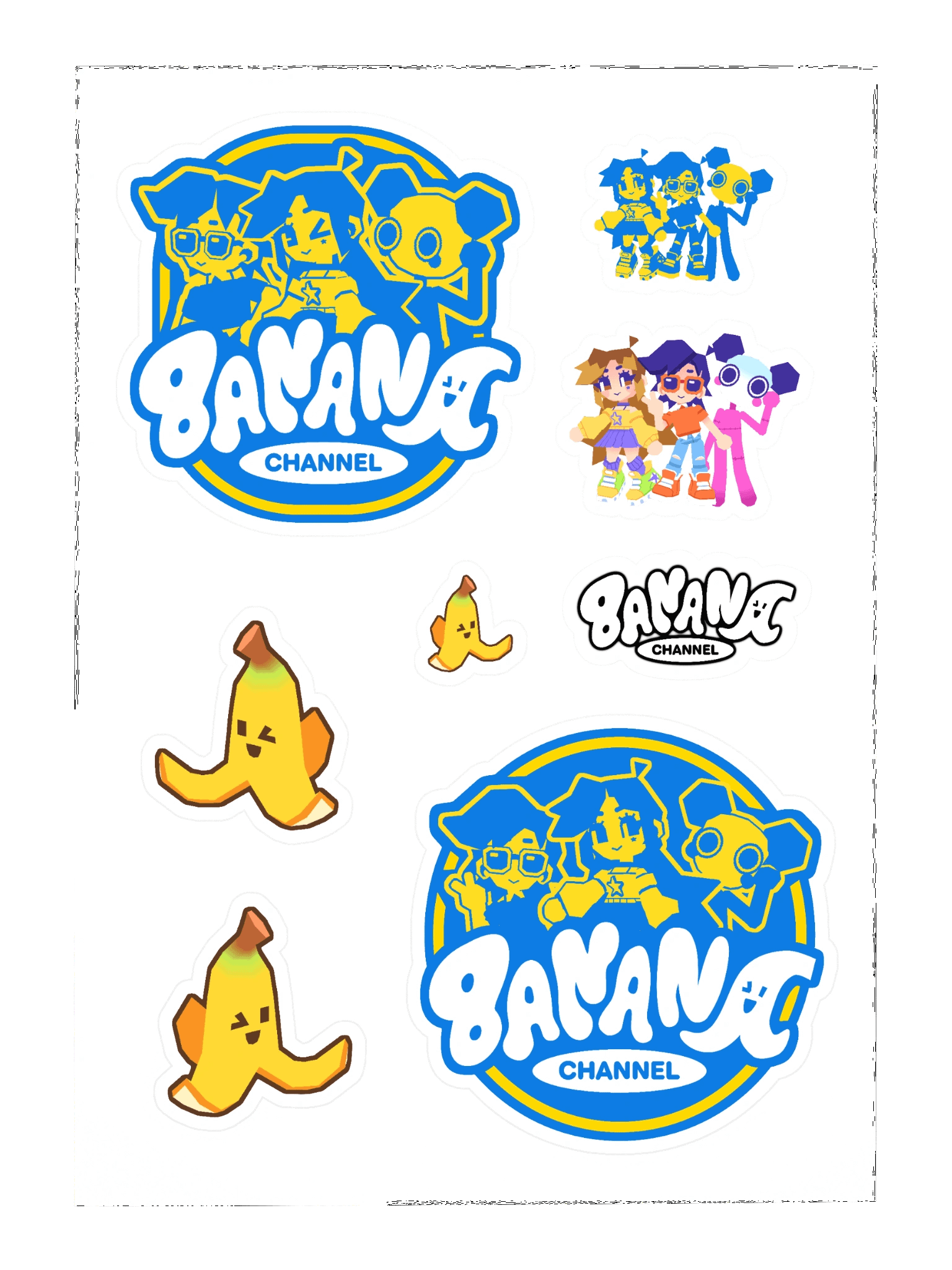 BANANA CHANNEL STICKER SHEET product image (1)