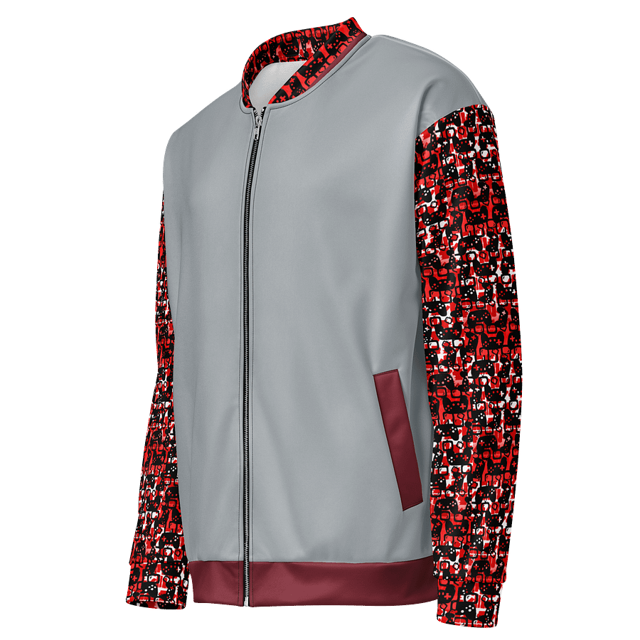 Experience Stories Unisex Bomber Jacket (Red, Gray, and Black) product image (3)