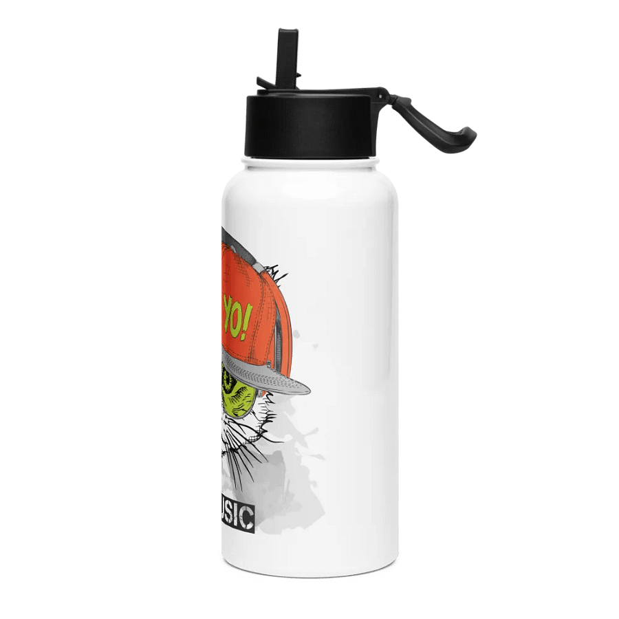 Cool Cat Music Lover Water Bottle product image (3)