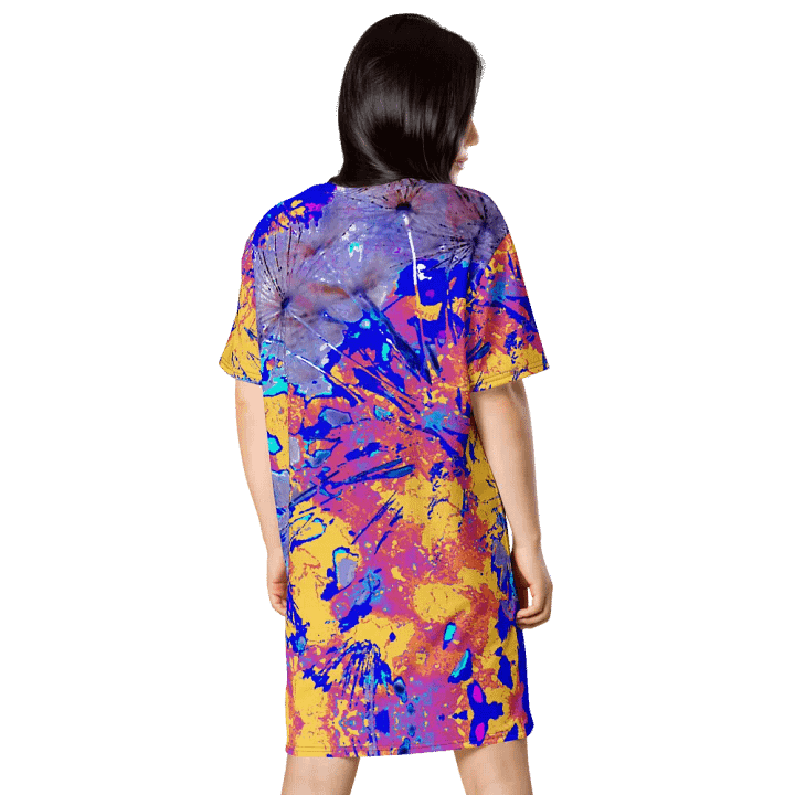 Vibrant Abstract Dandelion Seeds Ladies T Shirt Dress product image (2)