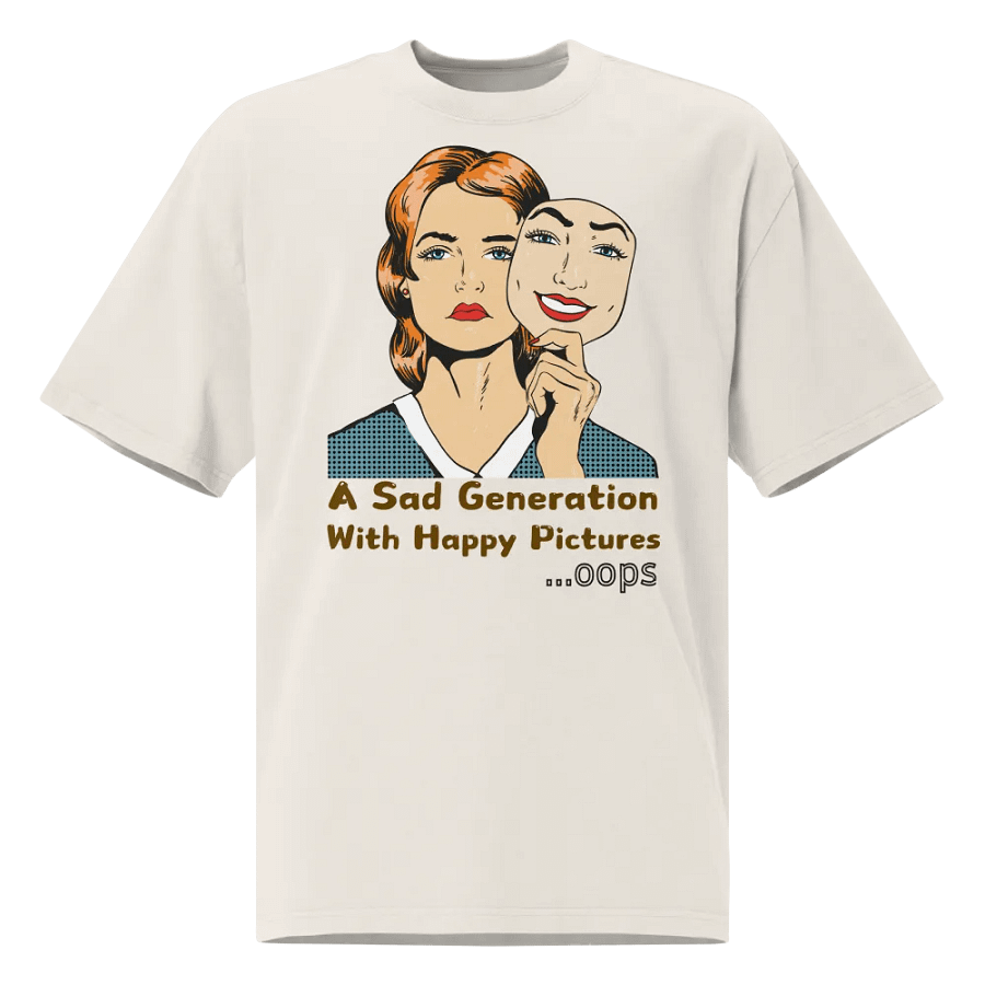 A sad generation with happy pictures oversized faded t-shirt product image (4)