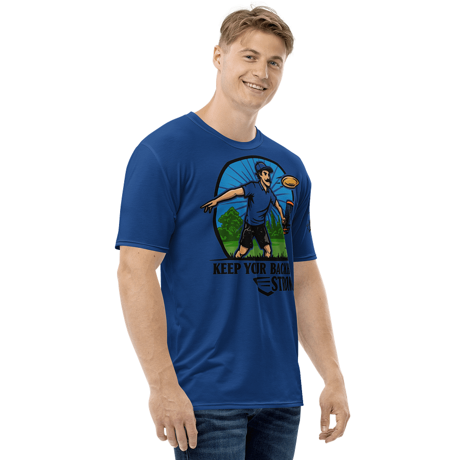 Fancy Lads Men's Blue T-Shirt "Keep Your Backhand Strong" product image (5)