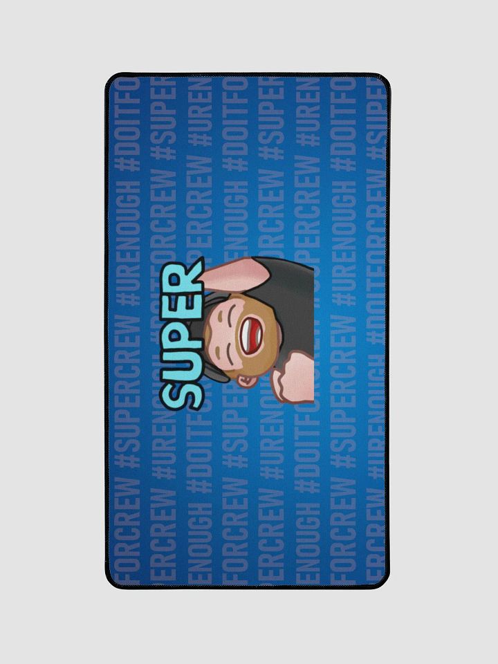 Super # - Blue Desk Mat 12