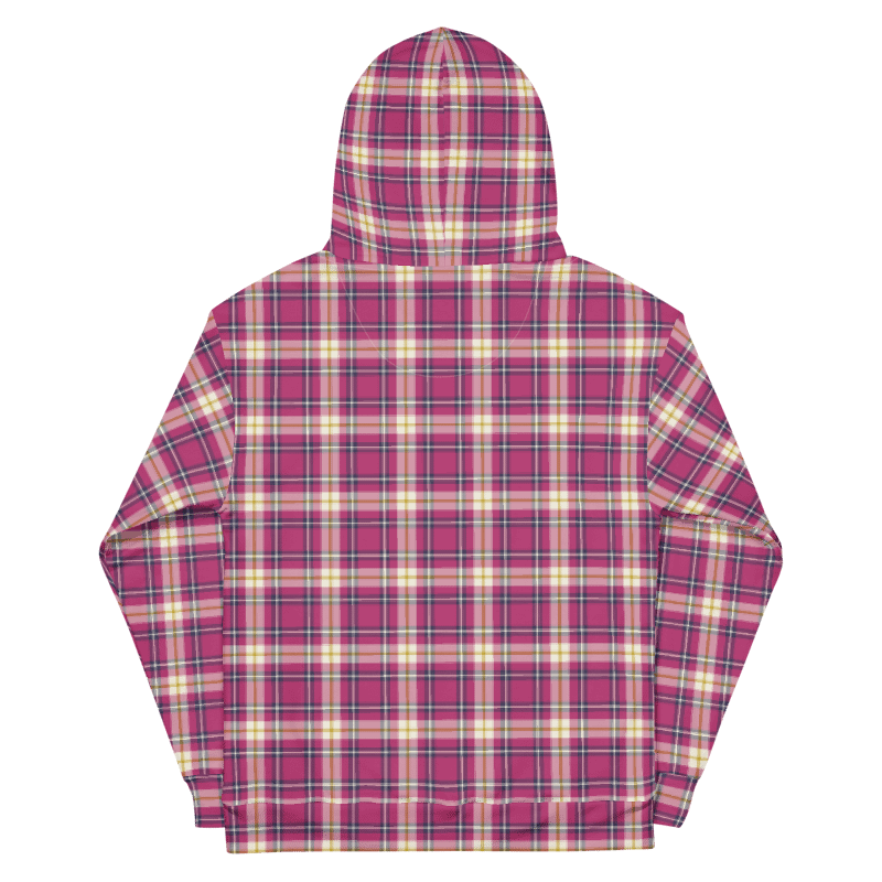 Hot Pink and Navy Blue Plaid Hoodie product image (7)