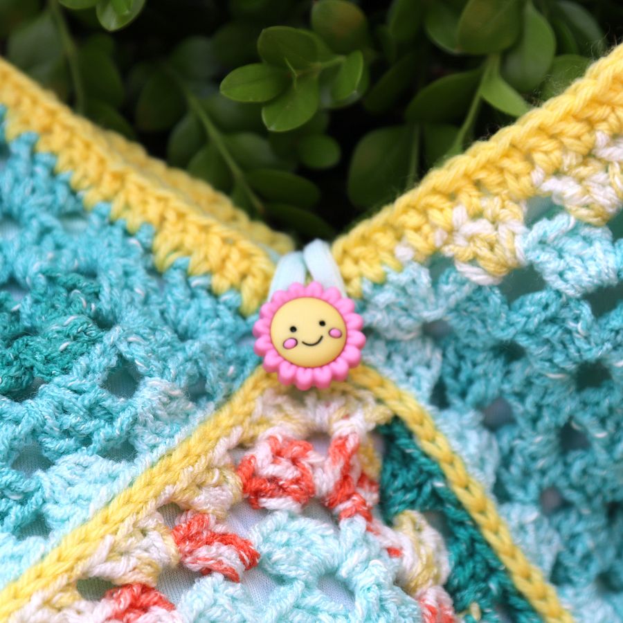 Teal and Orange Oversized Crochet Tote - Handmade and One of a Kind product image (3)
