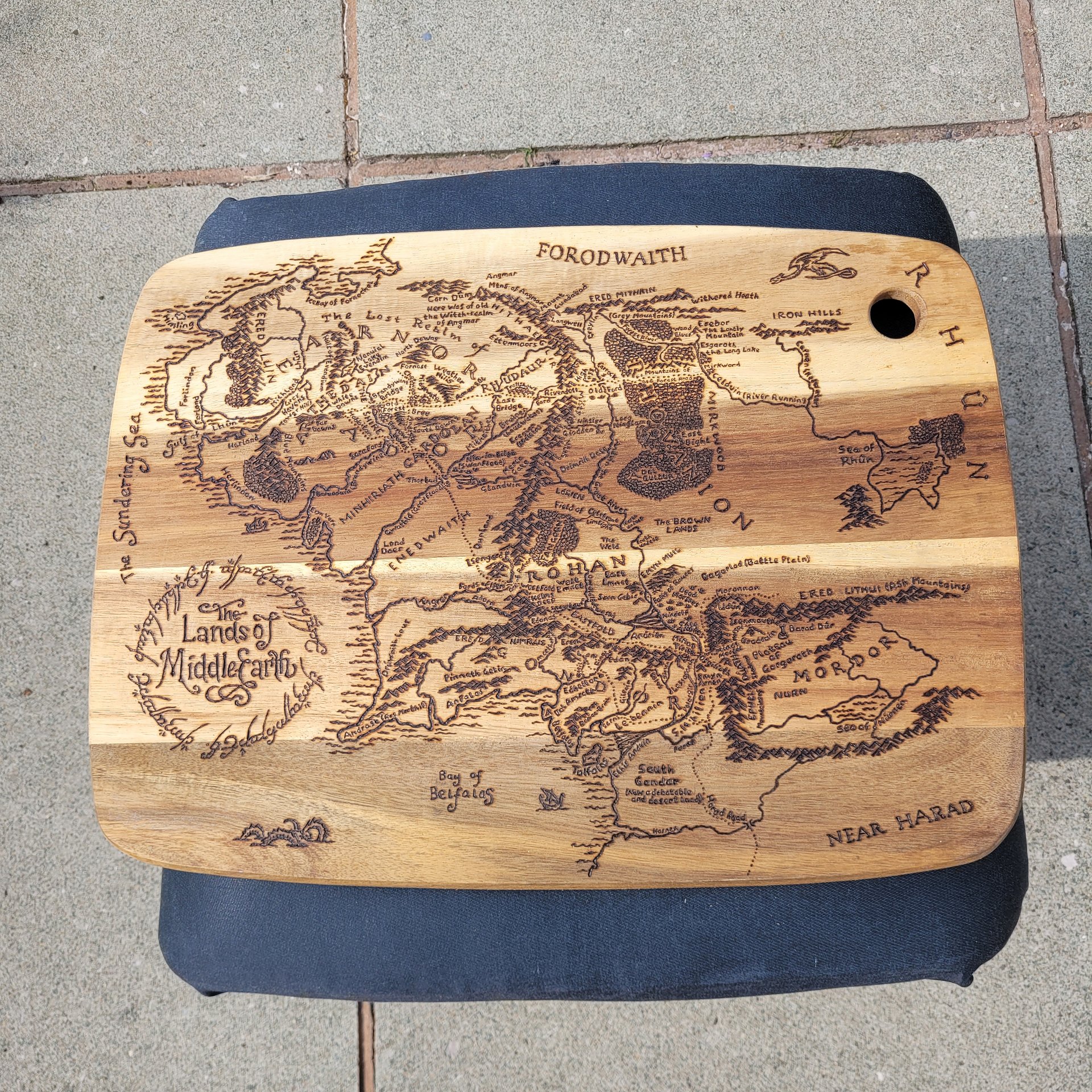Lands of Middle Earth Handmade Pyrography Map product image (1)