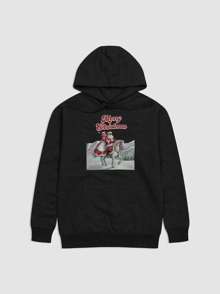 Mr. and Mrs. Santa Claus Horse Riding Hoodie product image (6)