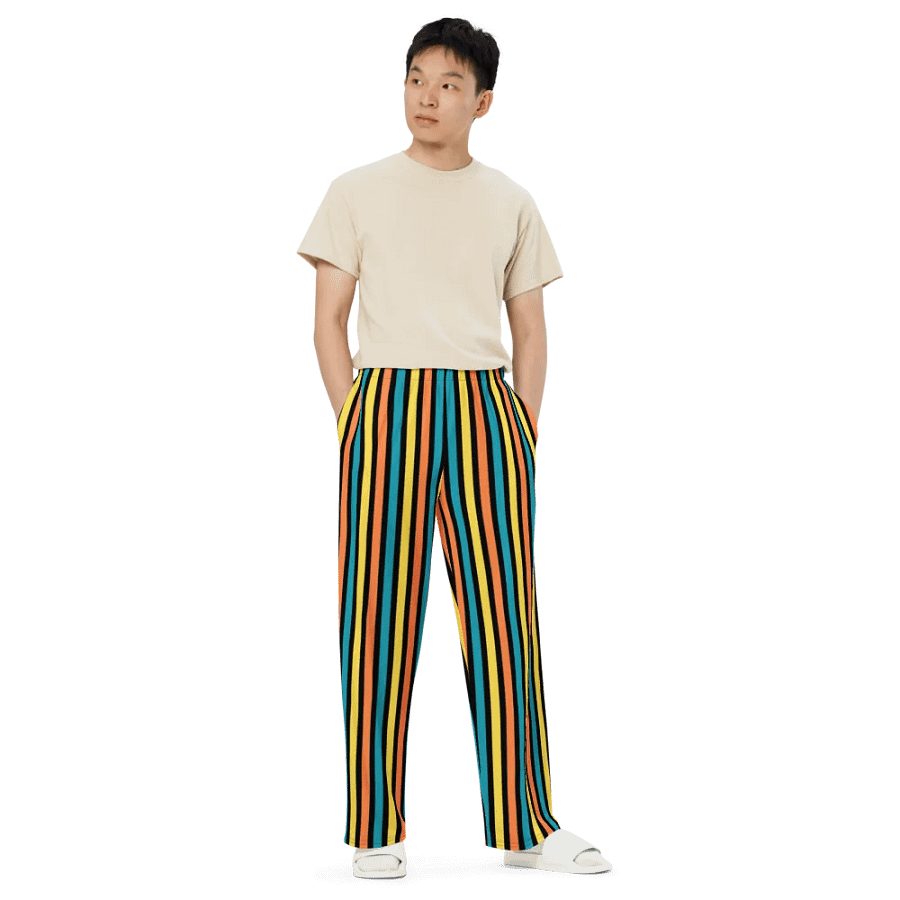 Colorful Stripe Wide-Leg Pants product image (7)