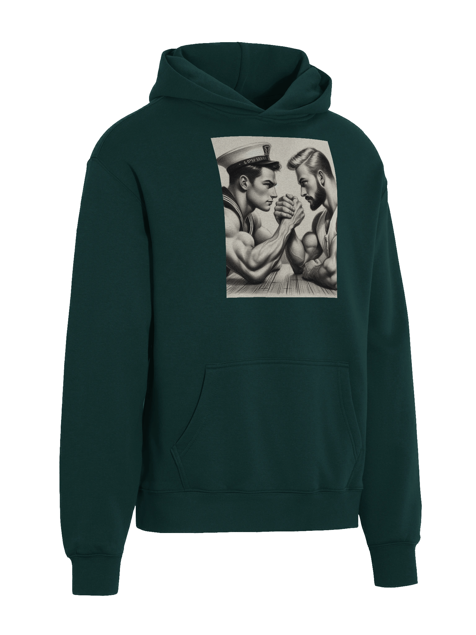 Up Close and Personal: Sailors – Tom of Finland Tribute Gay Pride Graphic Design Premium Over-sized Hoodie. product image (4)