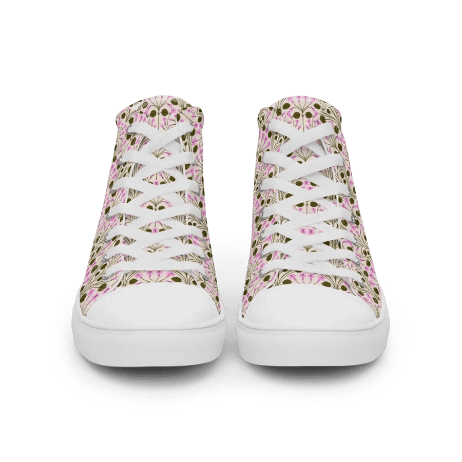 Alpine Serenity - Pink and Green - Women High Top Canvas Shoes product image (4)
