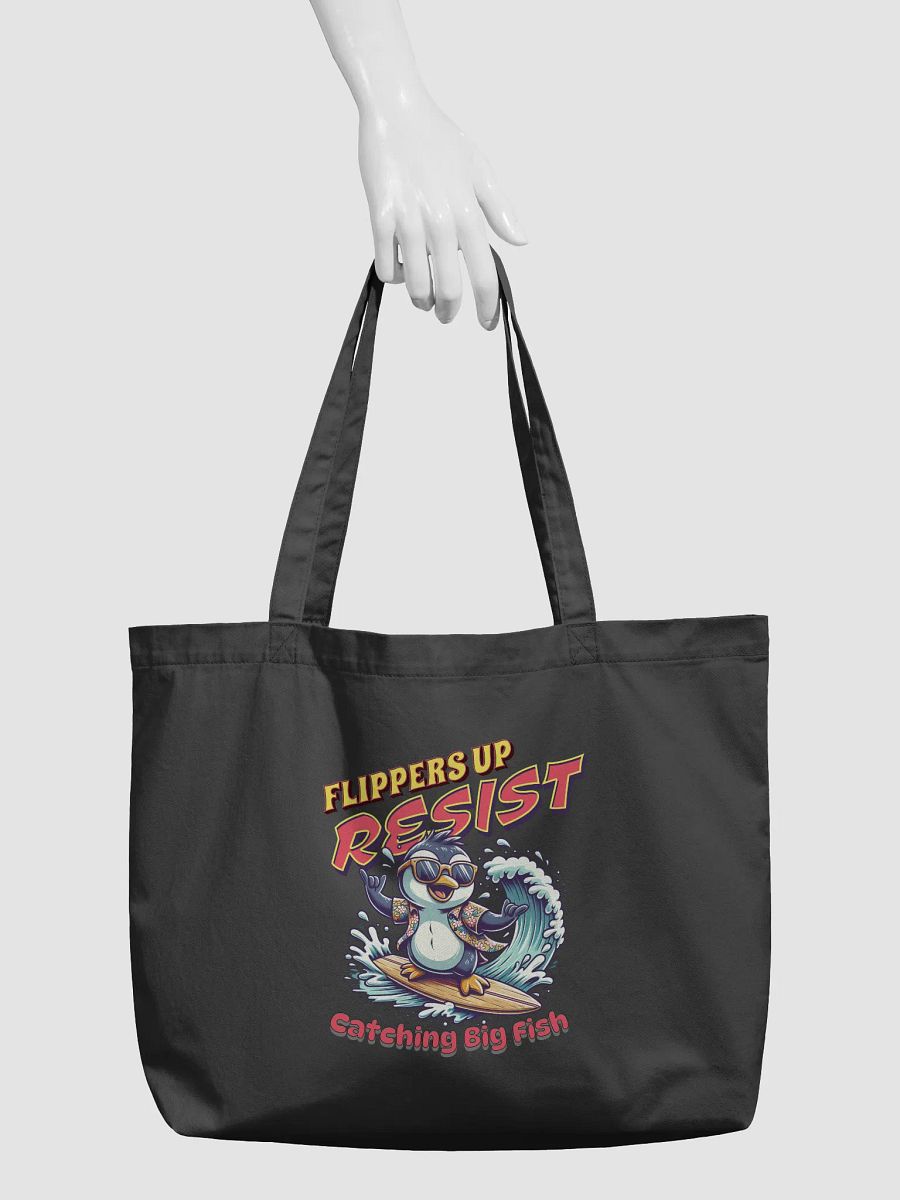Flippers Up Resist Catching Big Fish Penguin Surfing Paradise Eco Tote product image (3)