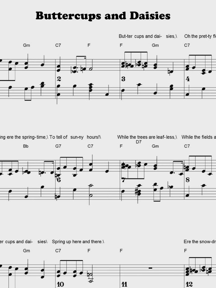 Buttercups and Daisies - CS - Piano sheet music product image (1)