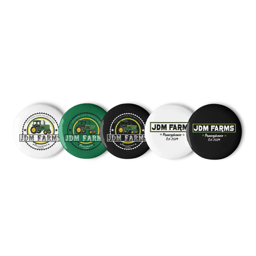 Green Tractor Logo Pin Buttons Set product image (1)
