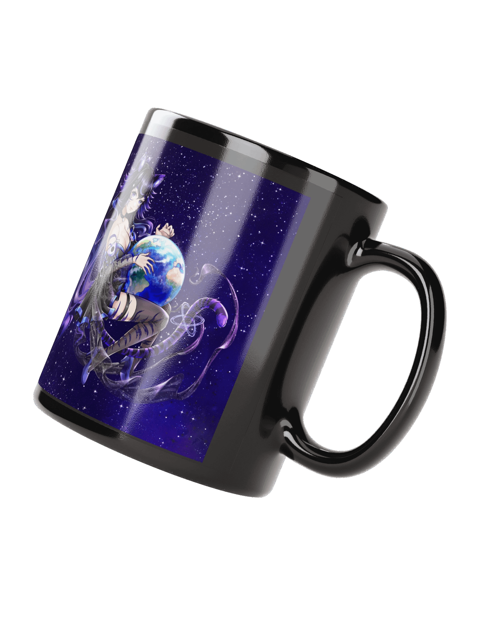 Floating Moona in Galaxy Black Glossy Mug product image (4)