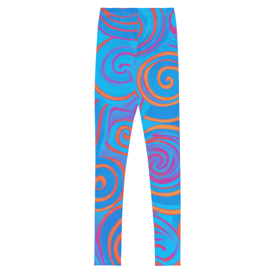 Funky Blue Dreams Liquid Tie-Dye Youth Leggings product image (6)