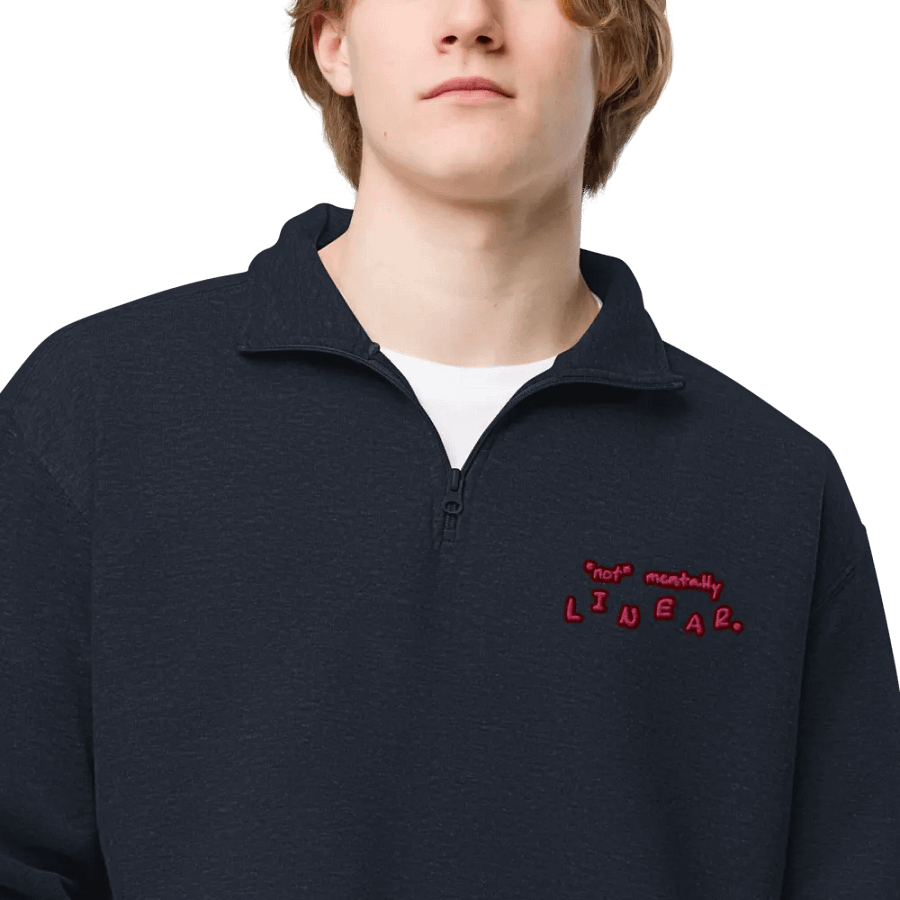 *not* mentally linear. (rose design) embroidered quarter zip product image (15)