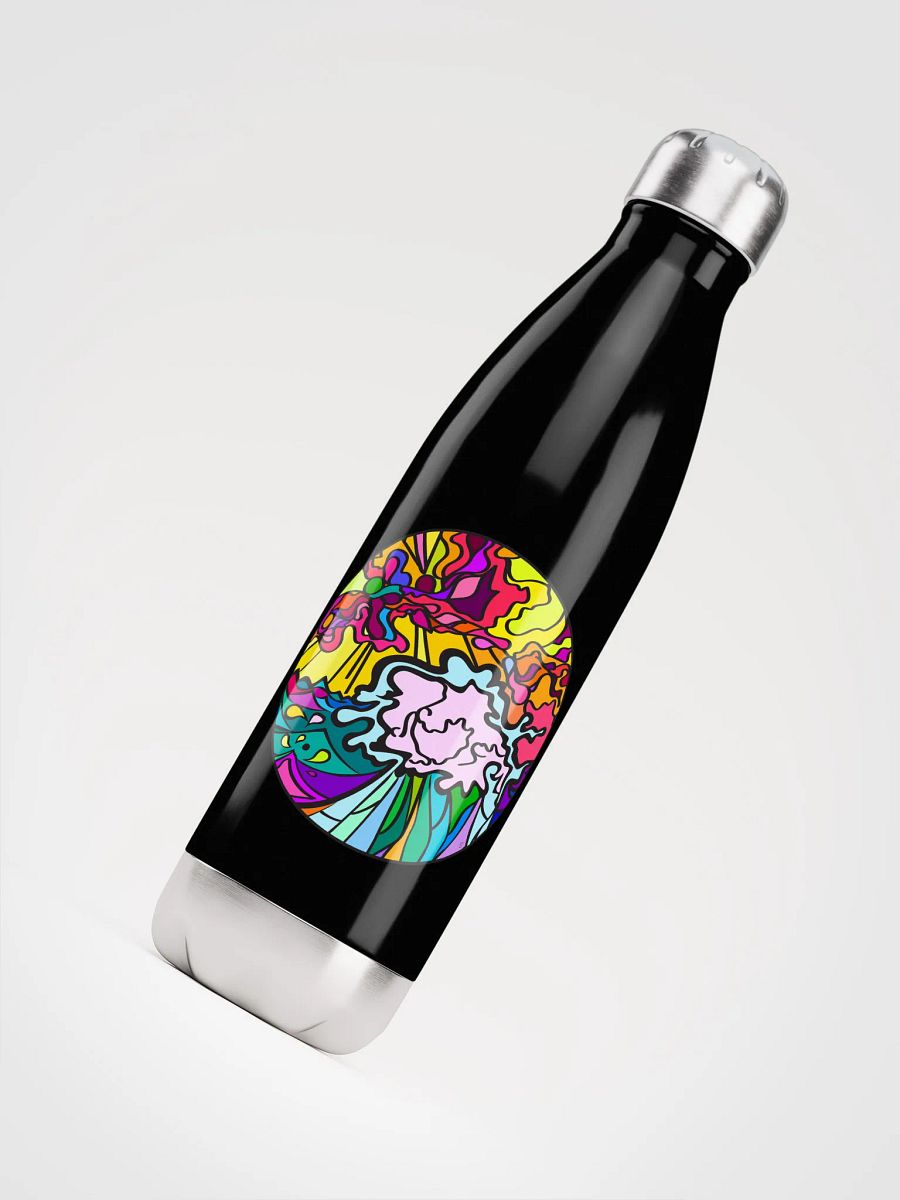 Vibrant Stained Glass Water Bottle - Wave at Sunset product image (8)