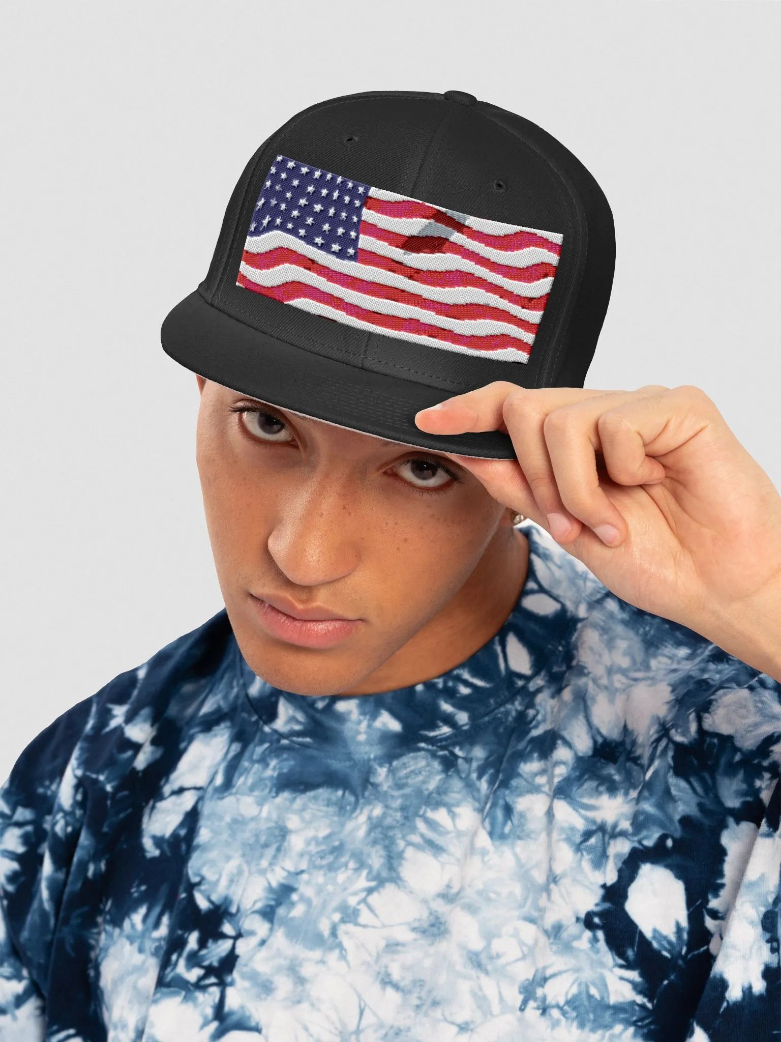Pixel Patriot Snapback Cap product image (5)