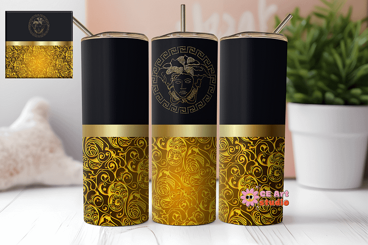 Handbag Gold Black Tumbler Wrap product image (1)
