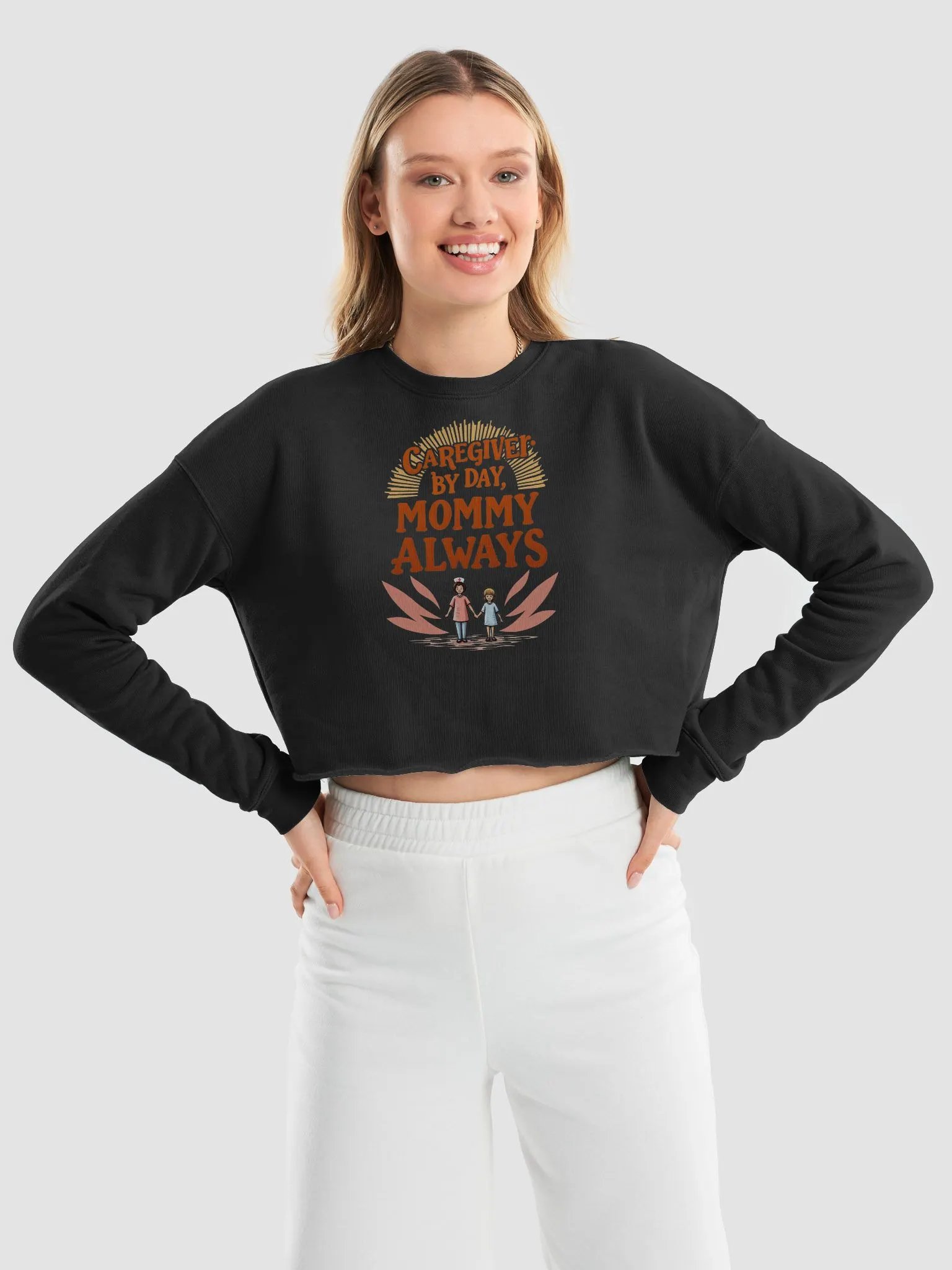 Mommy Always Caregiver Crop Sweatshirt product image (25)