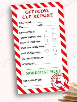 Printable Official Report Card for North Pole Elf | Holiday Elf | Elf Ideas | Digital Instant Download | Christmas | Activities product image (1)