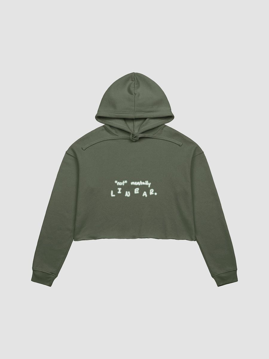 *not* mentally linear (lined design, #96B697) fleece cropped hoodie product image (14)