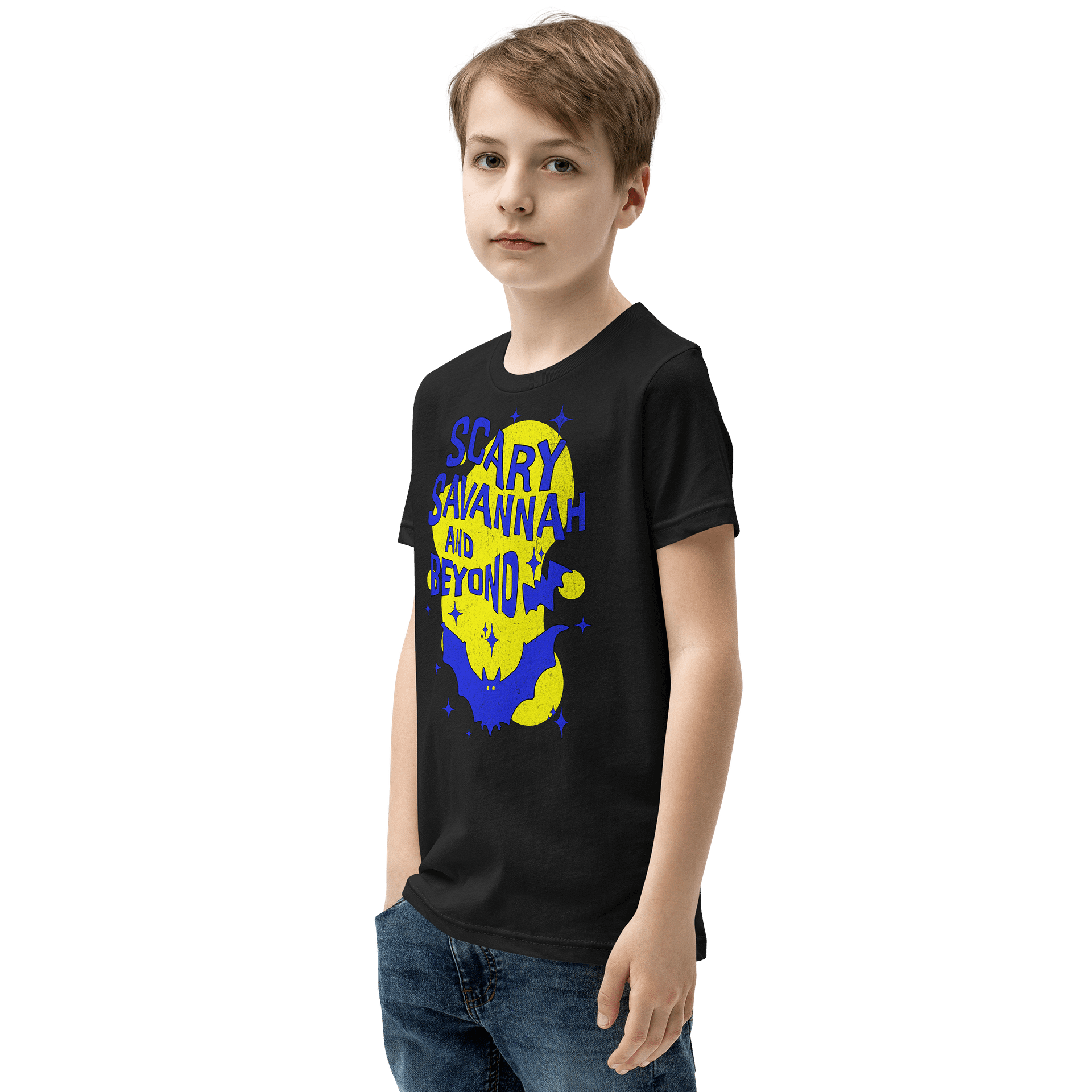 Scary Savannah Bats Youth Unisex Tee Shirt product image (11)