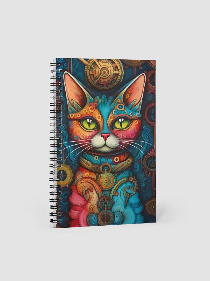 Whimsical Steampunk Cat Spiral Notebook product image (1)