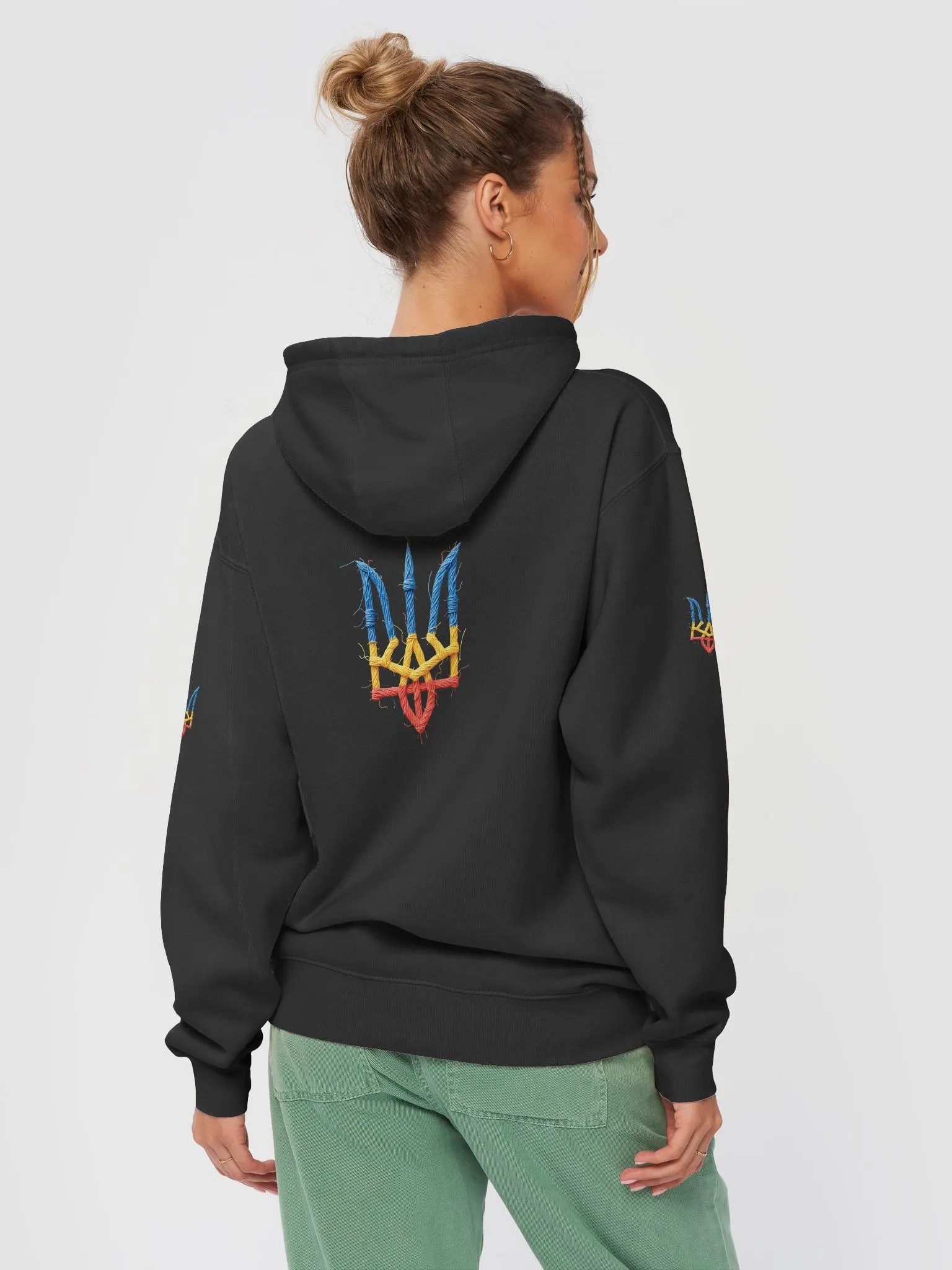 Vintage Support Ukraine Flag | Ukrainian Trident | Stand with Ukraine Unisex Premium Hoodie product image (26)