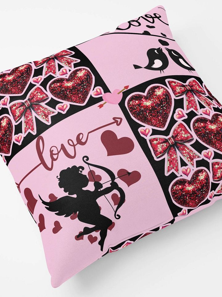 Lovebirds Pink & Black Pillow product image (2)