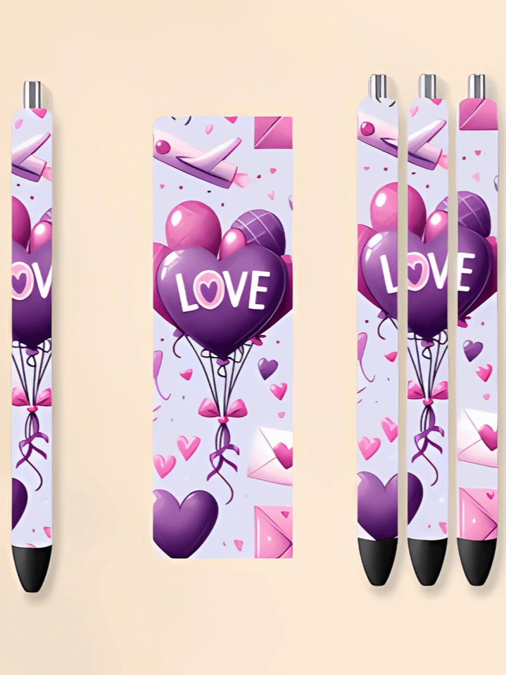 Digital Valentine Pen Wrap PNG – Heart-Themed Sublimation Design – 300 DPI High-Resolution File – Ideal for Custom Pens – Instant Download Included product image (1)