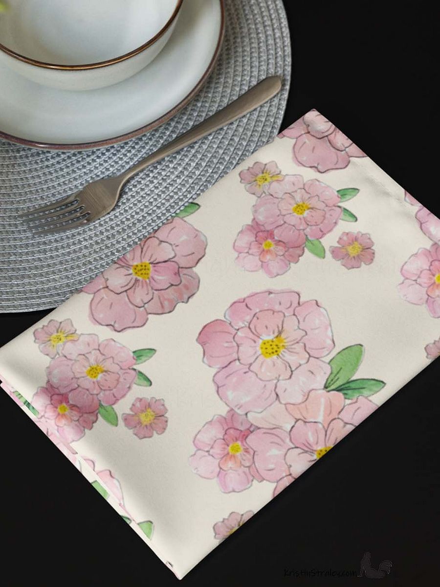 Gingham Blossoms Cloth Napkins Set of 4 product image (10)